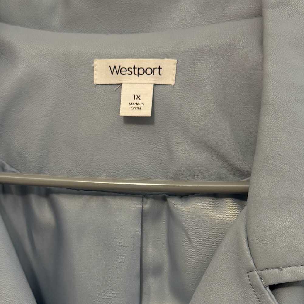 Westport Sky Blue Leather Jacket - Picture 9 of 9
